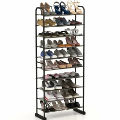 Tangkula 10-Tier Free Standing Shoes Rack, Space-saving Shoes Organizer Shoes Storage Stand