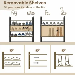 Tangkula 10-Tier Free Standing Shoes Rack, Space-saving Shoes Organizer Shoes Storage Stand