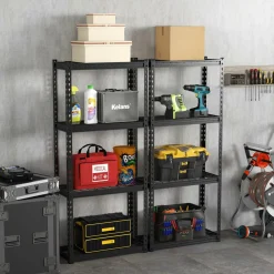 Tangkula 4-Tier Garage Storage Shelves for Warehouse Kitchen Pantry Basement, 27.5" x 12" x 60"