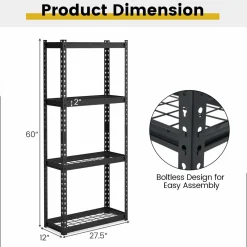 Tangkula 4-Tier Garage Storage Shelves for Warehouse Kitchen Pantry Basement, 27.5
