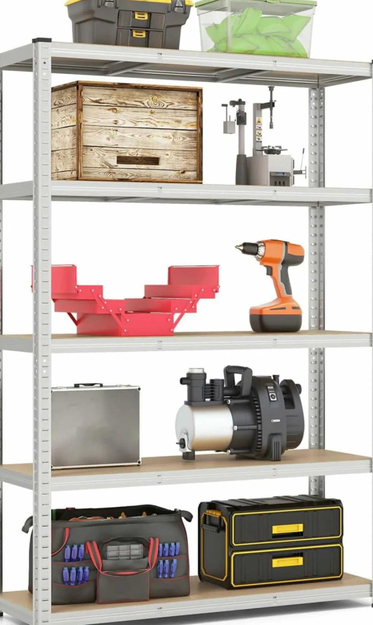 Tangkula 5-Tier Heavy Duty Metal Shelving with 2000 LBS Load, 35" / 47" Wide
