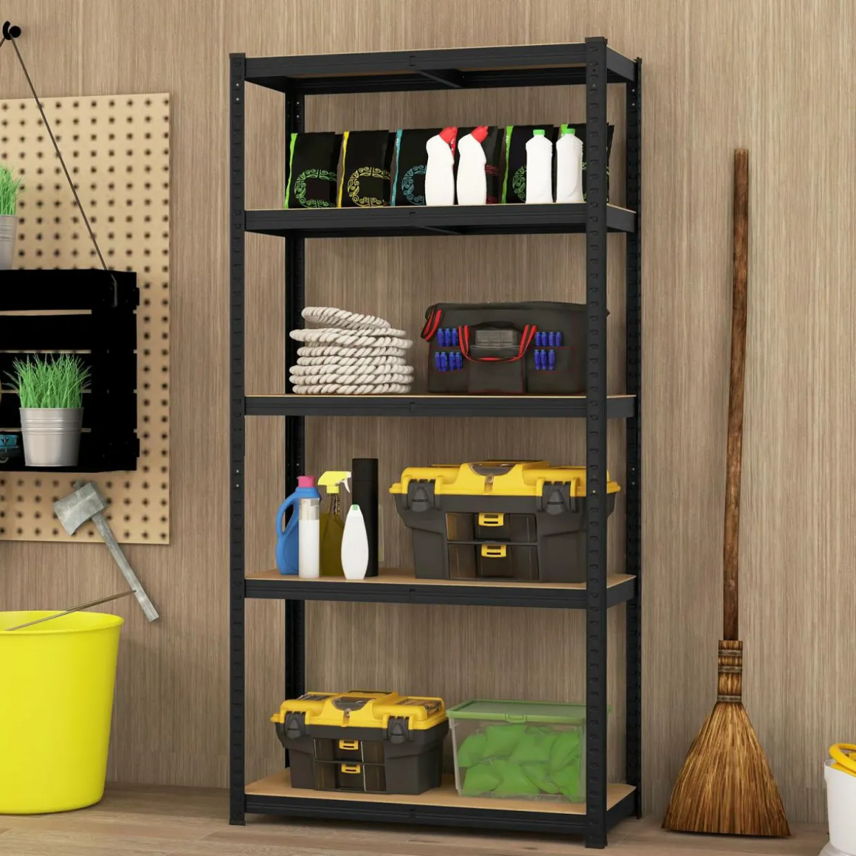 Tangkula 5-Tier Heavy Duty Metal Shelving with 2000 LBS Load, 35" / 47" Wide