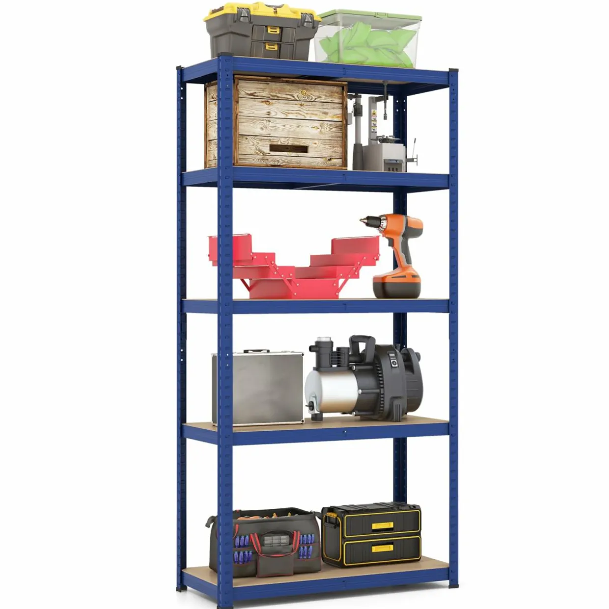 Tangkula 5-Tier Heavy Duty Metal Shelving with 2000 LBS Load, 35" / 47" Wide