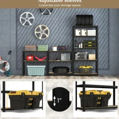 Tangkula 5-Tier Heavy Duty Metal Shelving with 2000 LBS Load, 35