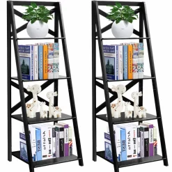 Tangkula 4-Tier Ladder Shelf Bookcase
