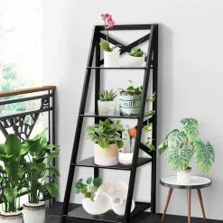 Tangkula 4-Tier Ladder Shelf Bookcase