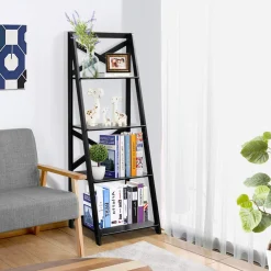 Tangkula 4-Tier Ladder Shelf Bookcase