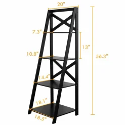 Tangkula 4-Tier Ladder Shelf Bookcase