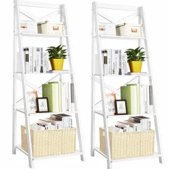 Tangkula 4-Tier Ladder Shelf Bookcase