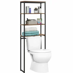 Tangkula 4-Tier Over-The-Toilet Storage Rack, Bathroom Space Saver w/Sturdy Metal Frame