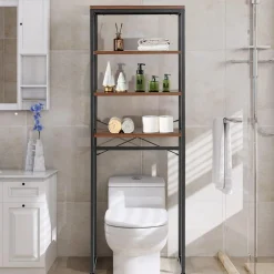 Tangkula 4-Tier Over-The-Toilet Storage Rack, Bathroom Space Saver w/Sturdy Metal Frame