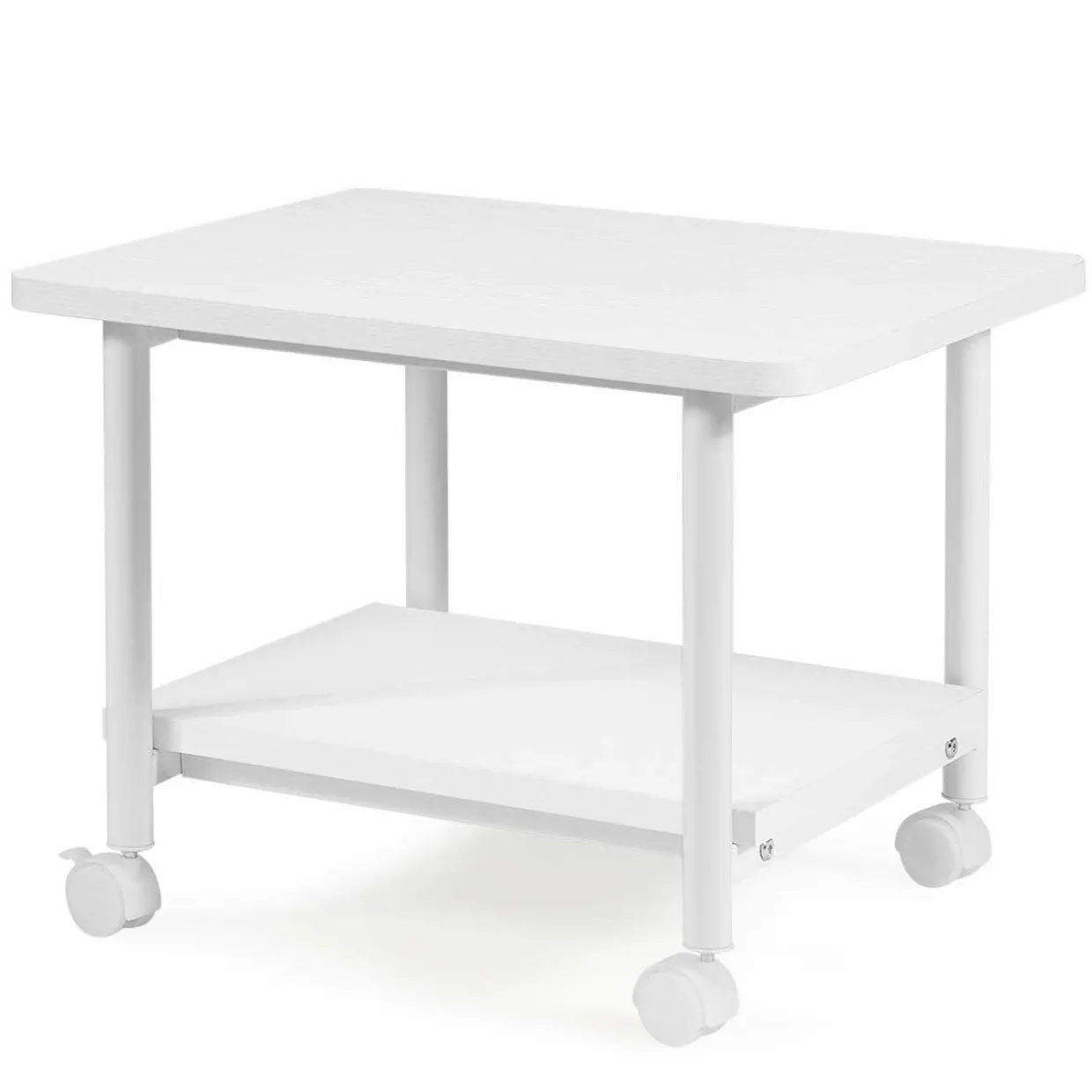 Tangkula 2-Tier Printer Stand, Under Desk Rolling Printer Cart with 2 Storage Shelves, Mobile Machine Stand Storage Rack for Home Office