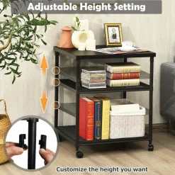 Tangkula 3-Tier Printer Stand Printer Cart, Multifunctional Utility Cart w/ Ample Storage Space