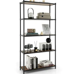 Tangkula 5-Tier Wooden Bookshelf