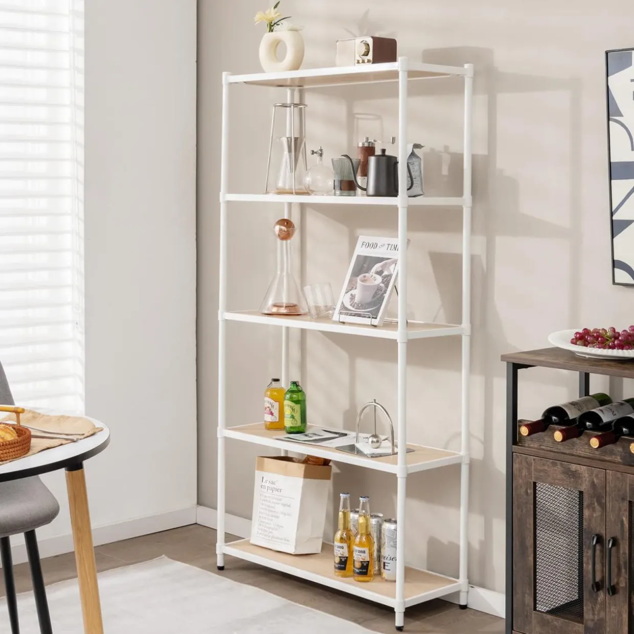 Tangkula 5-Tier Wooden Bookshelf