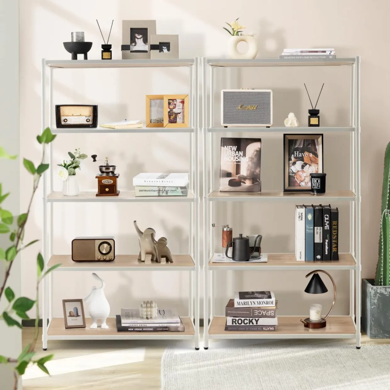 Tangkula 5-Tier Wooden Bookshelf