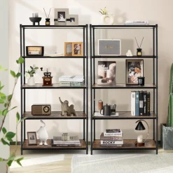 Tangkula 5-Tier Wooden Bookshelf