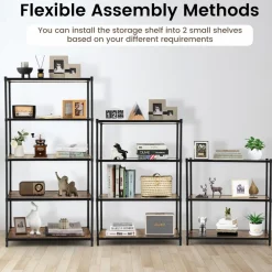 Tangkula 5-Tier Wooden Bookshelf