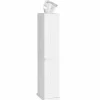 Tangkula Toilet Tissue Storage Tower, Free Standing Toilet Paper Holder with 4 Shelves, Bathroom Paper Storage Organizer with Door & Top Slot
