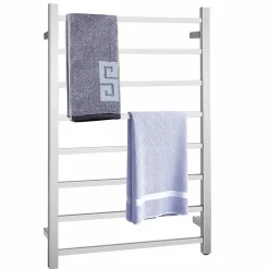 Tangkula Towel Warmer 8 Bars, Wall Mounted Electric Heated Towel Rack