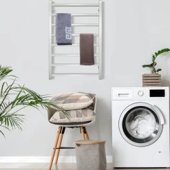 Tangkula Towel Warmer 8 Bars, Wall Mounted Electric Heated Towel Rack