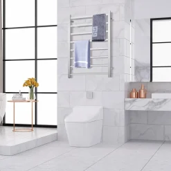Tangkula Towel Warmer 8 Bars, Wall Mounted Electric Heated Towel Rack