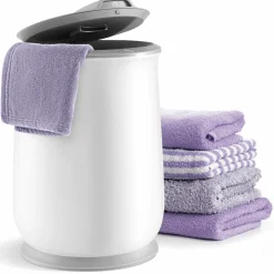 Tangkula Towel Warmer Bucket for Bathroom, 21L Flip-top Lid Towel Warmer Barrel