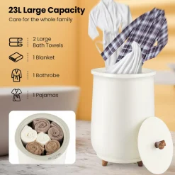 Tangkula Towel Warmer Bucket, 23L Large Luxury Bucket-Style Towel Warmer
