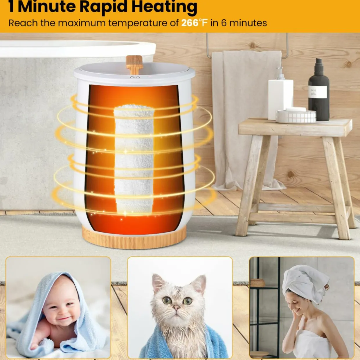 Tangkula Towel Warmer Bucket, 20L Heated Towel Warmer w/LED Display