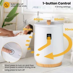 Tangkula Towel Warmer Bucket, 20L Heated Towel Warmer w/LED Display