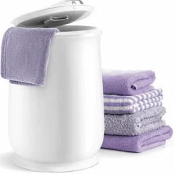 Tangkula Towel Warmer Bucket for Bathroom, 21L Flip-top Lid Towel Warmer Barrel