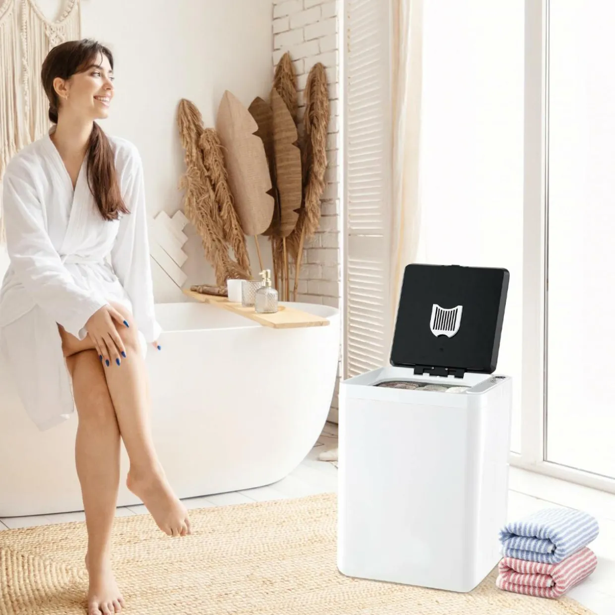 Tangkula Towel Warmer, Luxury Towel Warmer Bucket with Auto Shut Off