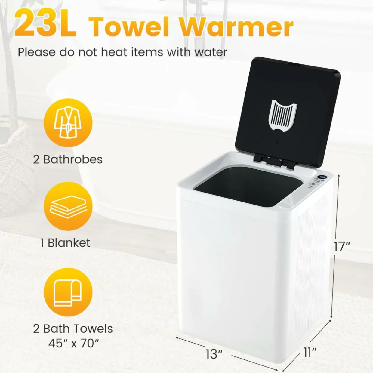 Tangkula Towel Warmer, Luxury Towel Warmer Bucket with Auto Shut Off