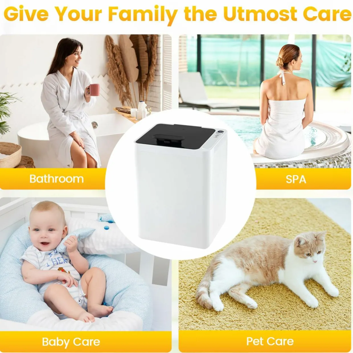 Tangkula Towel Warmer, Luxury Towel Warmer Bucket with Auto Shut Off