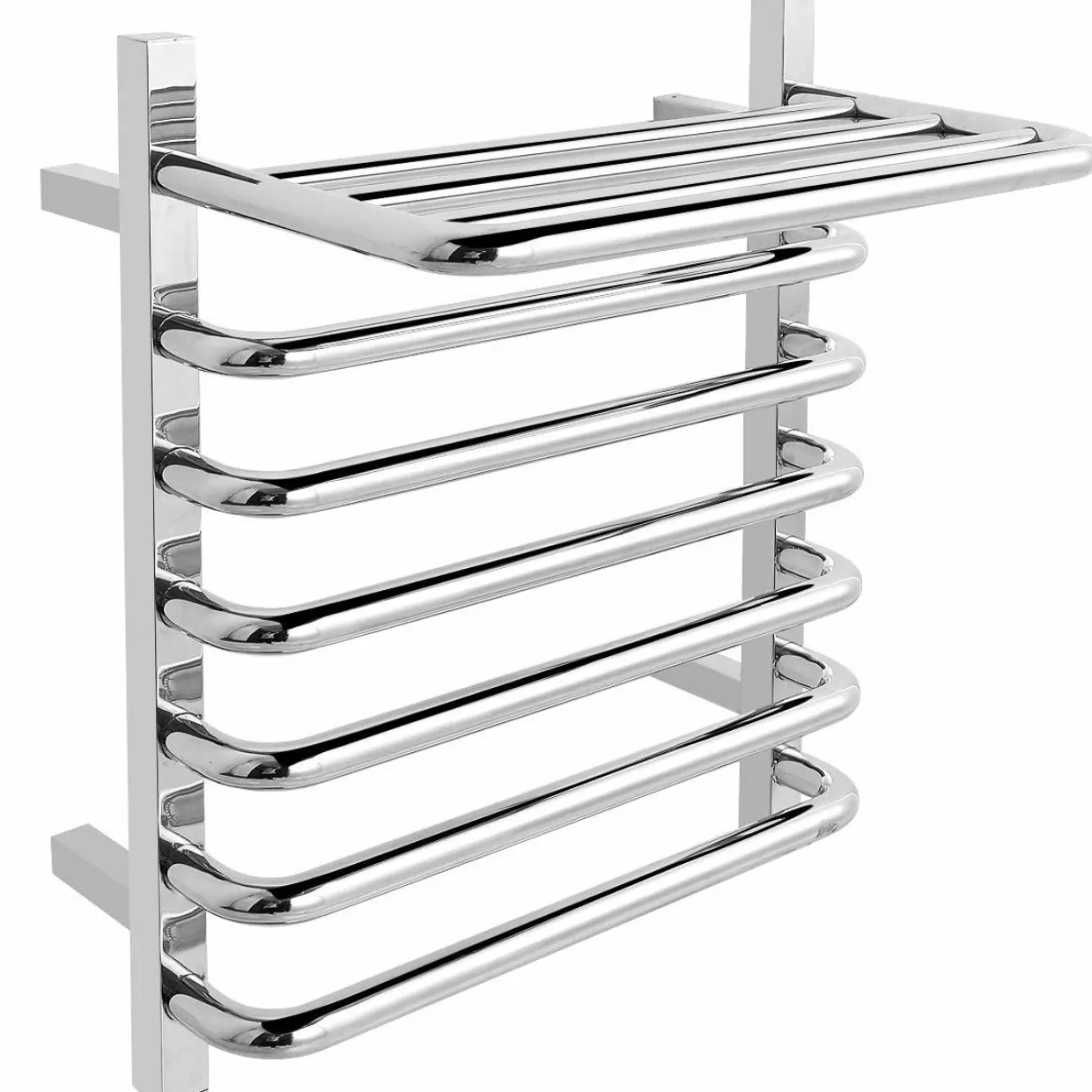 Tangkula Towel Warmer with Top Shelf, 10 Bars Wall Mounted Electric Heated Towel Rail for Bathroom