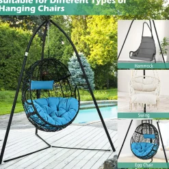 Tangkula Tripod Hammock Chair Stand, Heavy-Duty Metal Hammock Swing Stand for Hanging Chair