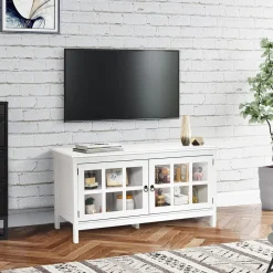 Tangkula TV Stand Cabinet, Modern Wood Large Wide Entertainment Center for TV up to 50