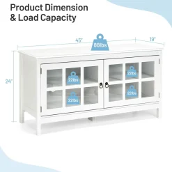 Tangkula TV Stand Cabinet, Modern Wood Large Wide Entertainment Center for TV up to 50