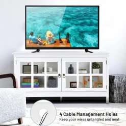 Tangkula TV Stand Cabinet, Modern Wood Large Wide Entertainment Center for TV up to 50