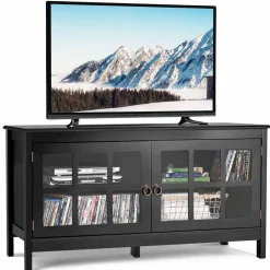 Tangkula TV Stand Cabinet, Modern Wood Large Wide Entertainment Center for TV up to 50