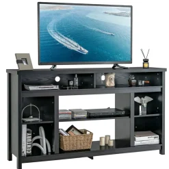 Tangkula TV Stand for TVs up to 65", Media Console Table w/Adjustable Shelf & Cable Management Holes