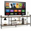 Tangkula TV Stand for TVs up to 60 in, 3-Tier Media Console Table with Storage Shelves, Farmhouse Wooden TV Cabinet