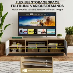 Tangkula TV Stand for TVs up to 60 Inch, TV Cabinet Entertainment Center for Living Room, 55 x 16 x 16.5 Inch
