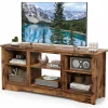 Tangkula TV Stand for up to 65" Flat Screen TVs, 58" Media Entertainment Center w/Adjustable Shelves