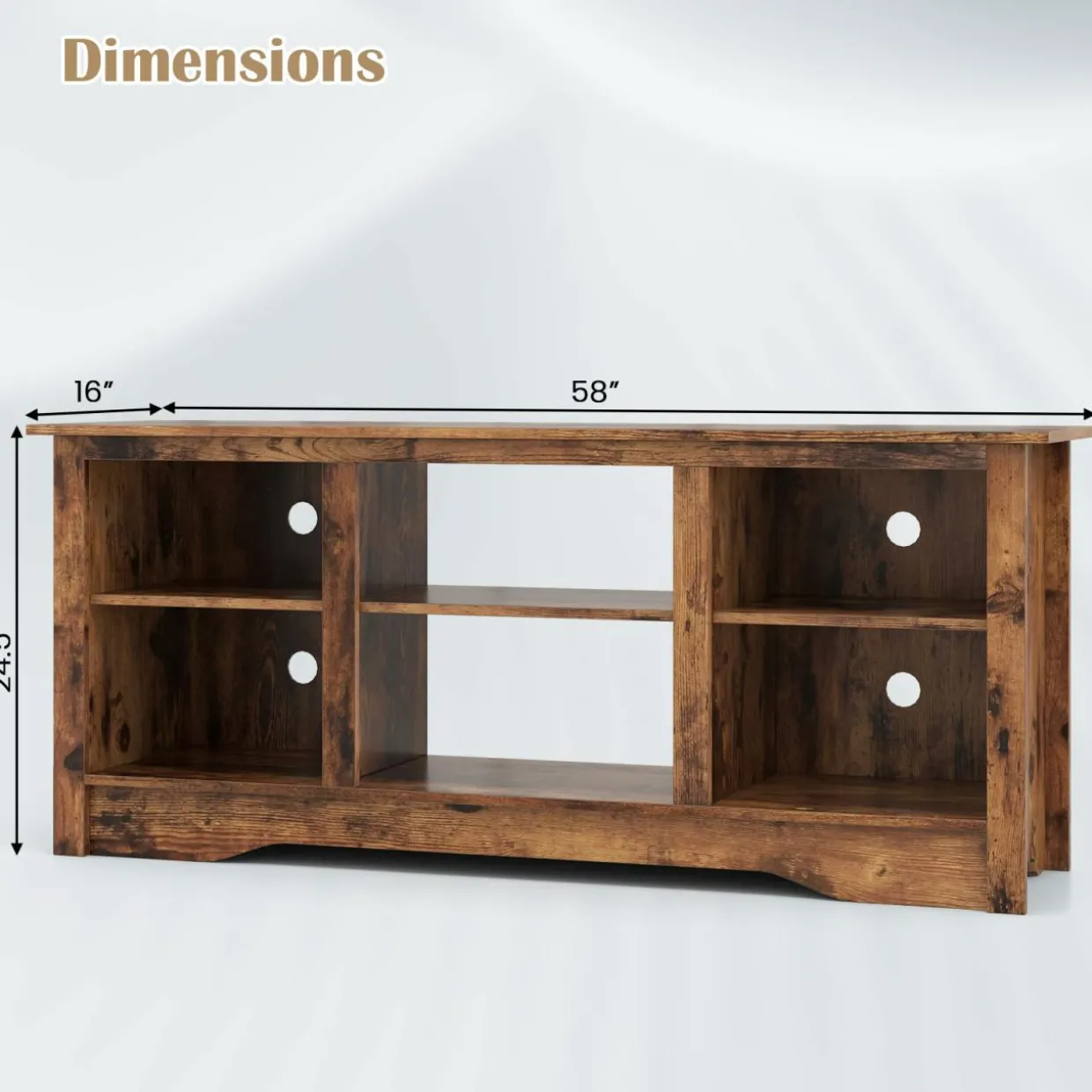 Tangkula TV Stand for up to 65" Flat Screen TVs, 58" Media Entertainment Center w/Adjustable Shelves