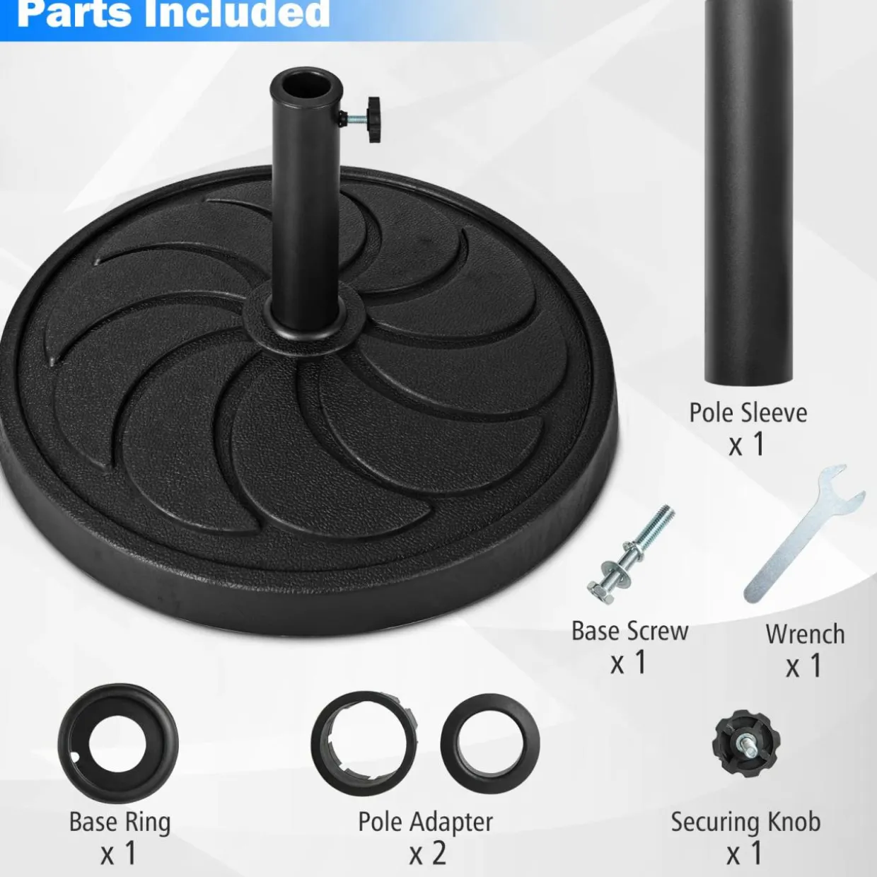 Tangkula Umbrella Base, 31 lbs Capacity Heavy-Duty Patio Outdoor Round Umbrella Stand for 9 ft Umbrella