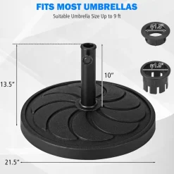 Tangkula Umbrella Base, 31 lbs Capacity Heavy-Duty Patio Outdoor Round Umbrella Stand for 9 ft Umbrella