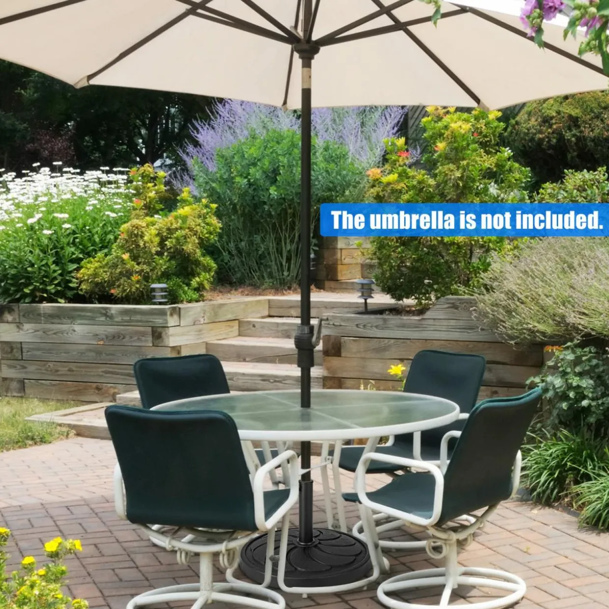 Tangkula Umbrella Base, 31 lbs Capacity Heavy-Duty Patio Outdoor Round Umbrella Stand for 9 ft Umbrella