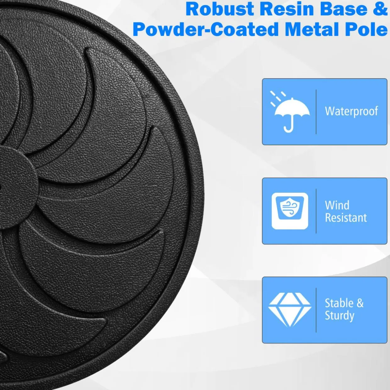 Tangkula Umbrella Base, 31 lbs Capacity Heavy-Duty Patio Outdoor Round Umbrella Stand for 9 ft Umbrella