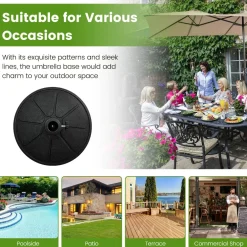 Tangkula Umbrella Base, 31 lbs Capacity Heavy-Duty Patio Outdoor Round Umbrella Stand for 9 ft Umbrella